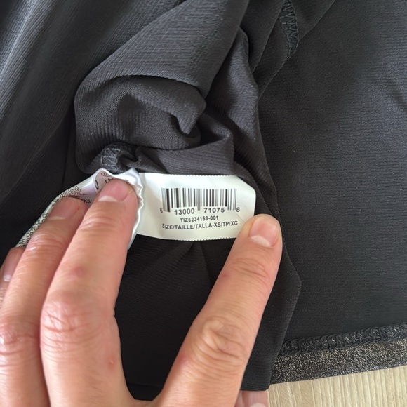 BCBGeneration Black Metallic Long-Sleeve Mini Wrap Dress - Picture 2 of 5